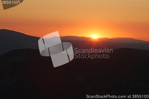 Image of Sunrise Hilly Landscape