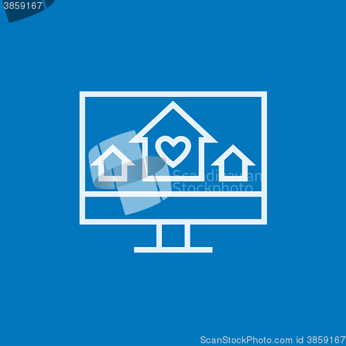 Image of Smart house technology line icon.
