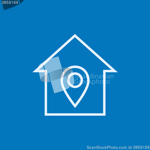 Image of House with pointer line icon.