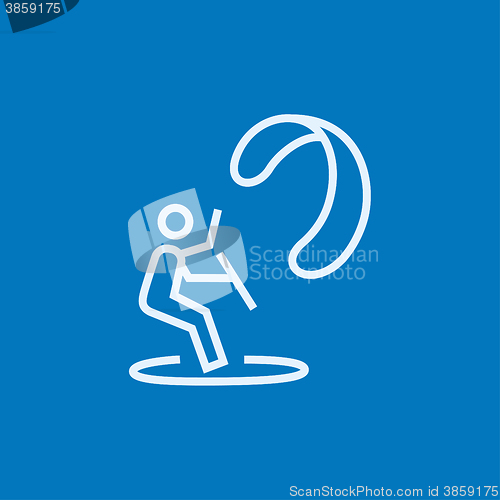 Image of Kite surfing line icon.