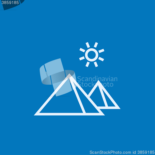 Image of Egyptian pyramids line icon 