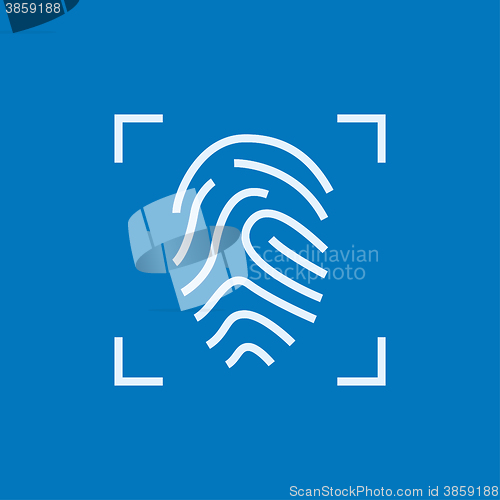 Image of Fingerprint scanning line icon.