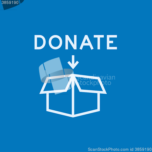 Image of Donation box line icon.