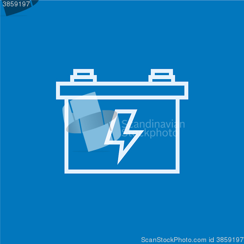 Image of Car battery line icon.