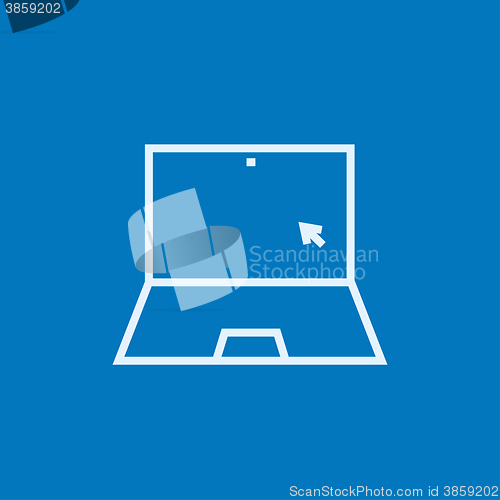 Image of Laptop with cursor line icon.