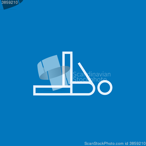 Image of Man making exercises line icon.