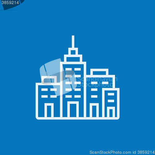 Image of Residential buildings line icon.