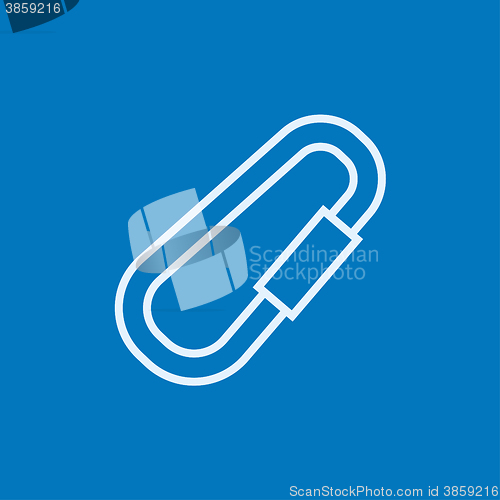 Image of Climbing carabiner line icon.