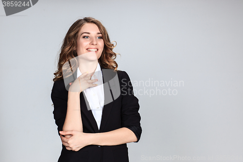 Image of The young woman\'s portrait with happy emotions