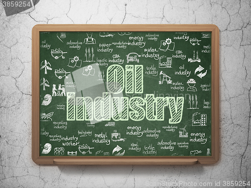 Image of Industry concept: Oil Industry on School board background