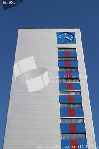 Image of  blue clock tower