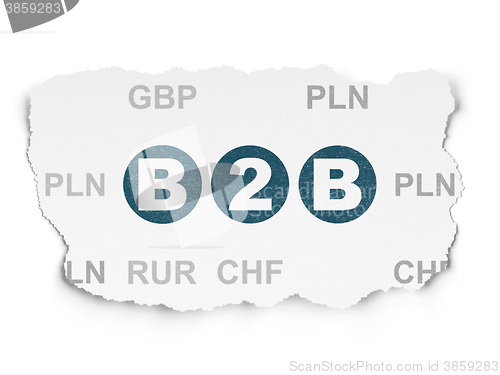 Image of Business concept: B2b on Torn Paper background