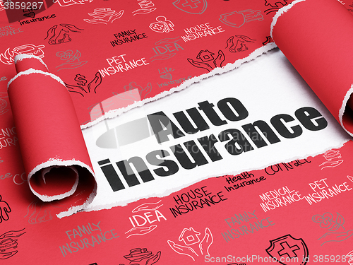 Image of Insurance concept: black text Auto Insurance under the piece of  torn paper