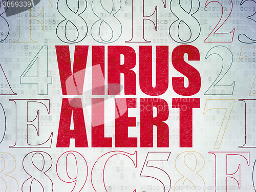 Image of Security concept: Virus Alert on Digital Paper background