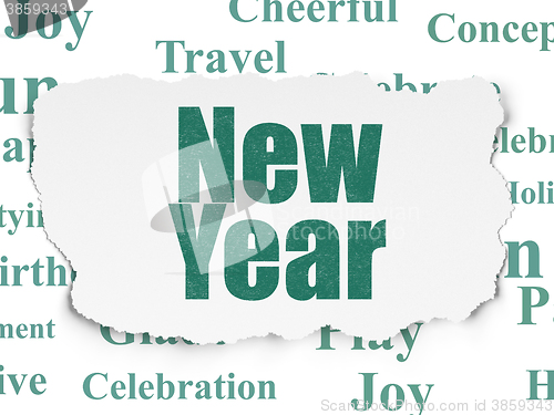Image of Holiday concept: New Year on Torn Paper background