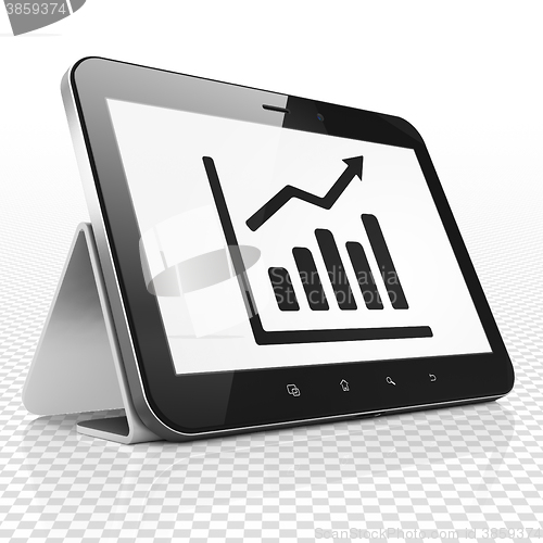 Image of Business concept: Tablet Computer with Growth Graph on display