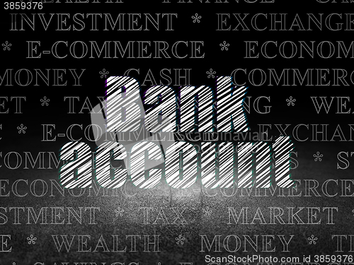 Image of Money concept: Bank Account in grunge dark room