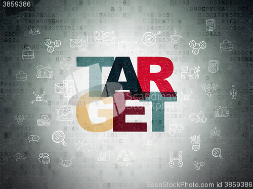 Image of Business concept: Target on Digital Paper background