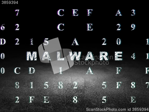 Image of Security concept: Malware in grunge dark room