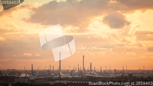 Image of Industrial zone at sunset