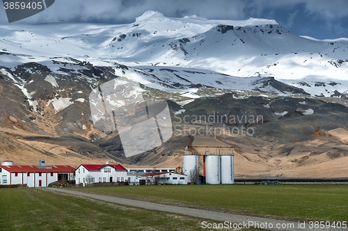 Image of Farm house near mountain