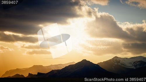 Image of Sunset above mountains