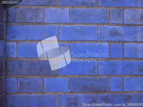 Image of blue brick wall background
