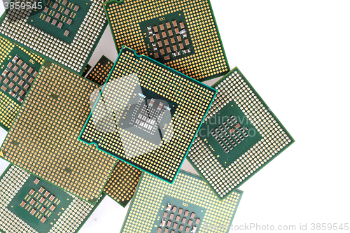 Image of computers chips isolated