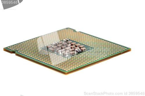 Image of computer chip isolated