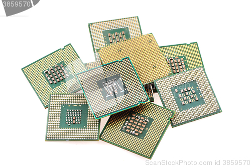 Image of computers chips isolated