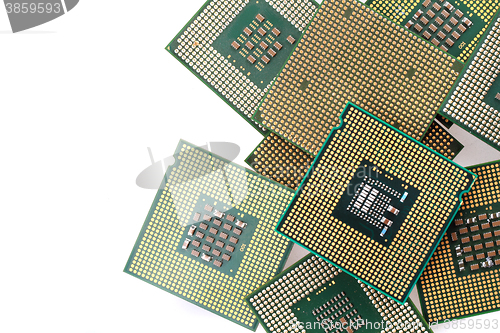 Image of computers chips isolated