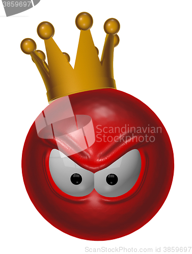 Image of evil red king smiley - 3d illustration