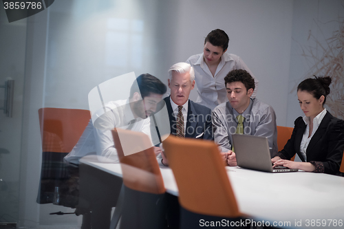 Image of business people group on meeting at modern startup office