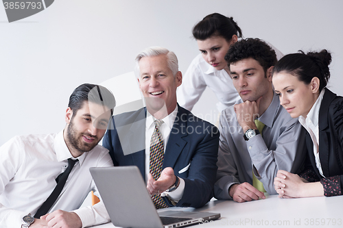 Image of business people group on meeting at modern startup office