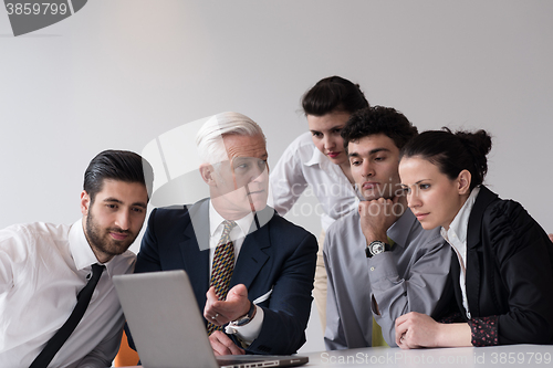 Image of business people group on meeting at modern startup office