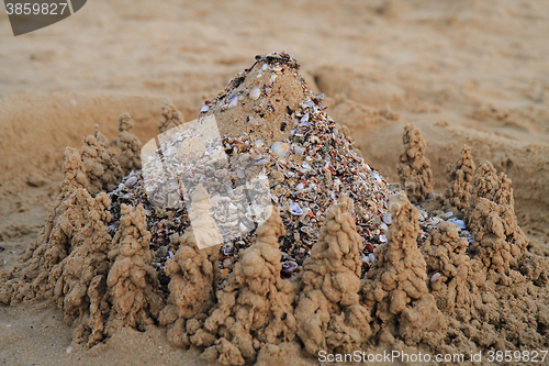 Image of sand castle on the beach