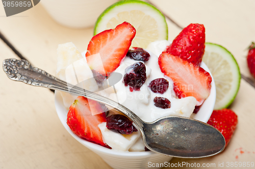 Image of fruit and yogurt salad healthy breakfast