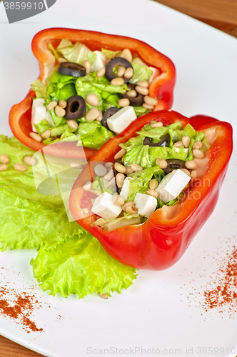 Image of Stuffed peppers roasted with feta cheese 