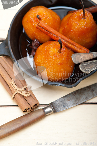Image of poached pears delicious home made recipe 