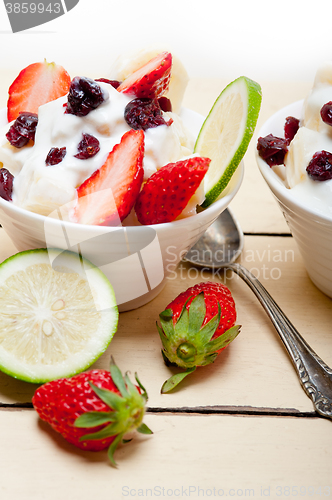 Image of fruit and yogurt salad healthy breakfast