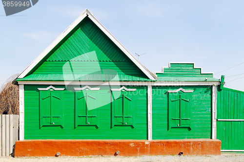 Image of Facade of the old wooden house