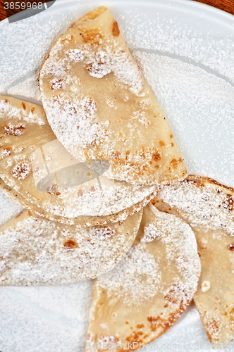 Image of tasty pancakes closeup 