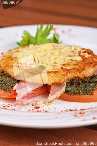 Image of Roast pork  with vegetables 