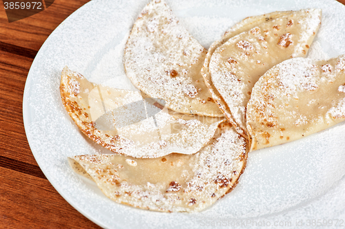 Image of tasty pancakes closeup 