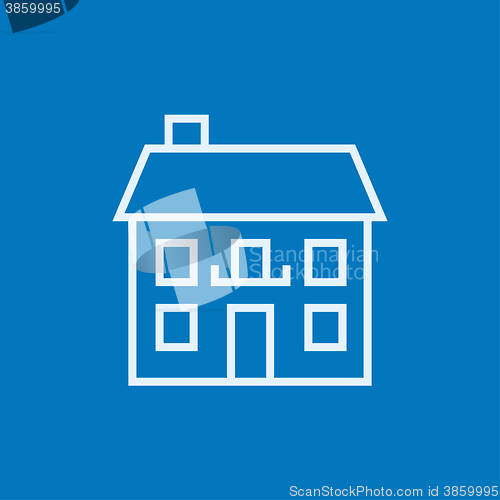 Image of Two storey detached house line icon.