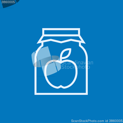 Image of Apple jam jar line icon.