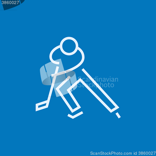 Image of Hockey player line icon.