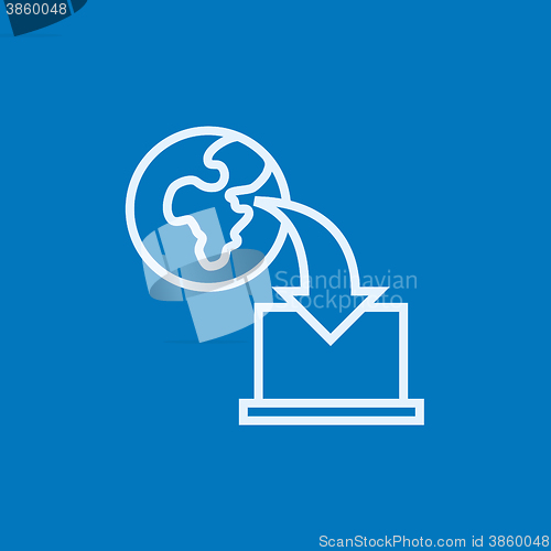 Image of Online education line icon.