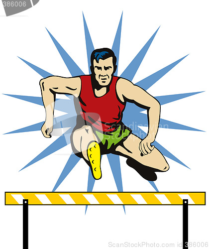 Image of Athlete jumping hurdles