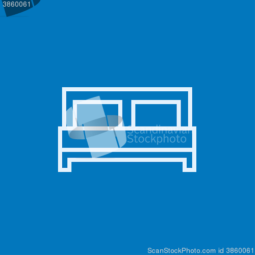 Image of Double bed line icon.